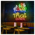 thumbnail image 1 of Letrero De Neón Thai Food Open, Ideal Para Decoración De Pared De Cocina Y Restaurante, Con Luz Regulable De 42cmx52cm, 1 of 6