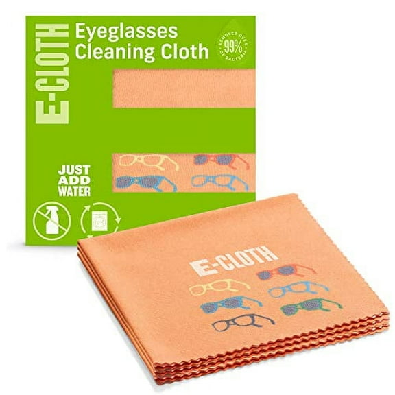 E-Cloth Glasses Cloth, Premium Microfiber Cleaning Cloth, Washable and Reusable, 100 Wash Guarantee, 3 Pack