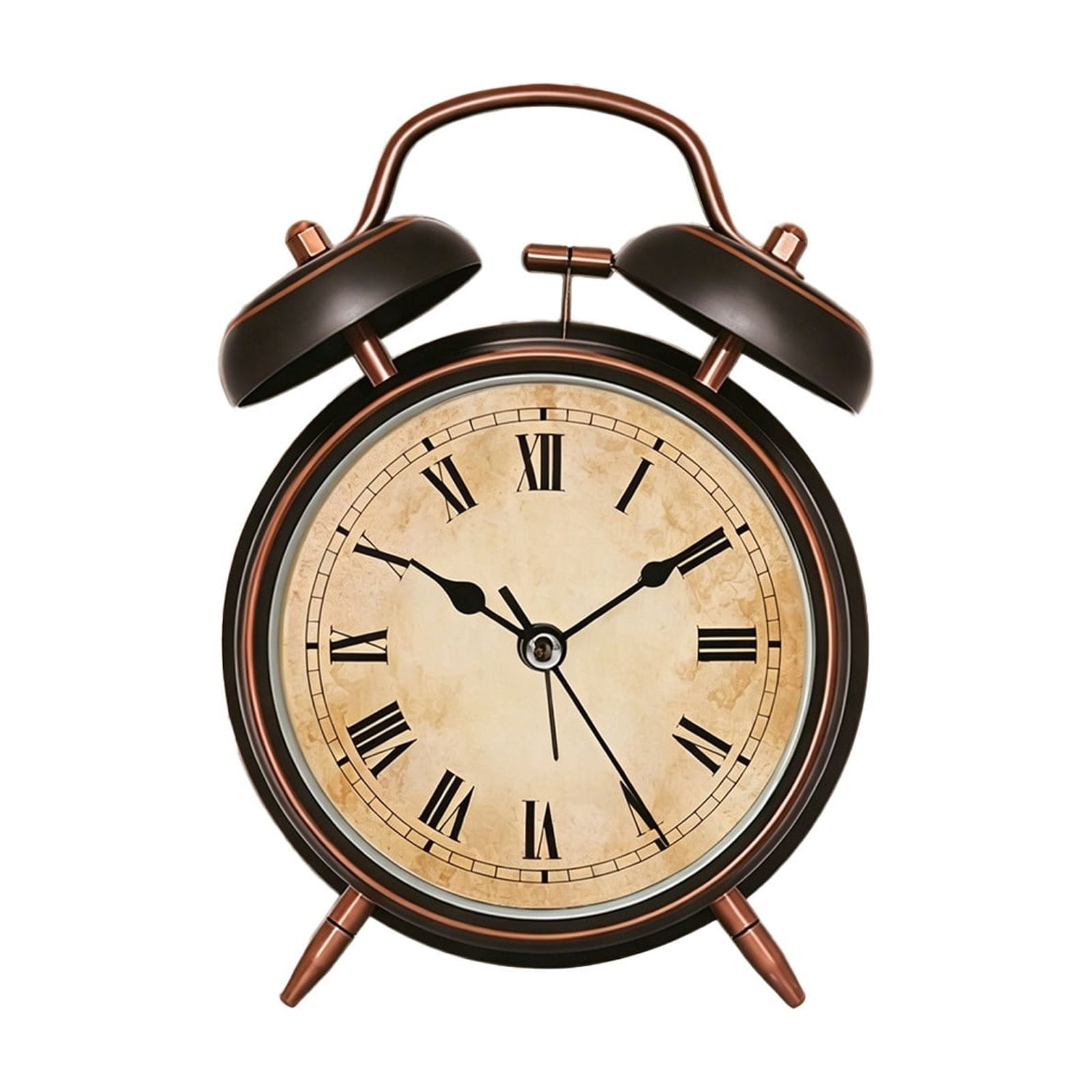 Vintage Double Bell Alarm Clock Silent Non Ticking Analog Desk Clock for Bedroom and Everyday Use
