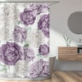 thumbnail image 2 of Sweet Jojo Designs Peony Floral Garden Lavender Purple and Ivory Girl Fabric Shower Curtain, 2 of 6