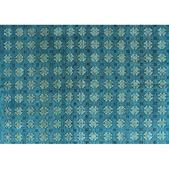 Ahgly Company Indoor Rectangle Oriental Light Blue Modern Area Rugs, 4' x 6'