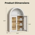 thumbnail image 3 of EAG Arched Wall Cabinet, Bathroom Medicine Cabinet with Glass Doors & Adjustable Shelves, Floating Storage Cabinet for Wall Over The Toilet Storage Cabinet Space Saver, 3 of 10