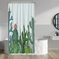 thumbnail image 3 of Pink Floral Shower Curtain Watercolor Flower Plant with Rustic Wildflower Leaf Spring Blossom Waterproof Fabric Bath Decor with Metal Hooks into a Romantic Floral Oasis (72"x72), 3 of 6