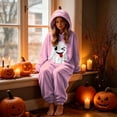 thumbnail image 5 of Matching Family Halloween, Pumpkin Jack O Hooded Costumes Adult Plush Halloween Pajama|Polar Fleece Jack-O Costume Y2k Trendy Funny Streetwear Fall Winter Warmth Jumpsuit Vacation Loungewear, XXXL, 5 of 7