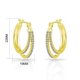 thumbnail image 5 of Pendientes de aro doble yuxing bañados en oro con cristales de circonita modelo 2224, 5 of 5