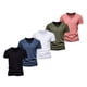 thumbnail image 1 of Camiseta de manga corta AIOPESON 5 piezas marca hombres Casual Color sólido Slim Fit cuello en V 100% algodón AIOPESON Mangas cortas de algodón con cuello en V., 1 of 6