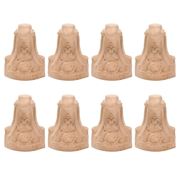 8PCS 10x6cm European Style Solid Wood Carved Furniture Foot Legs TV Cabinet Feets