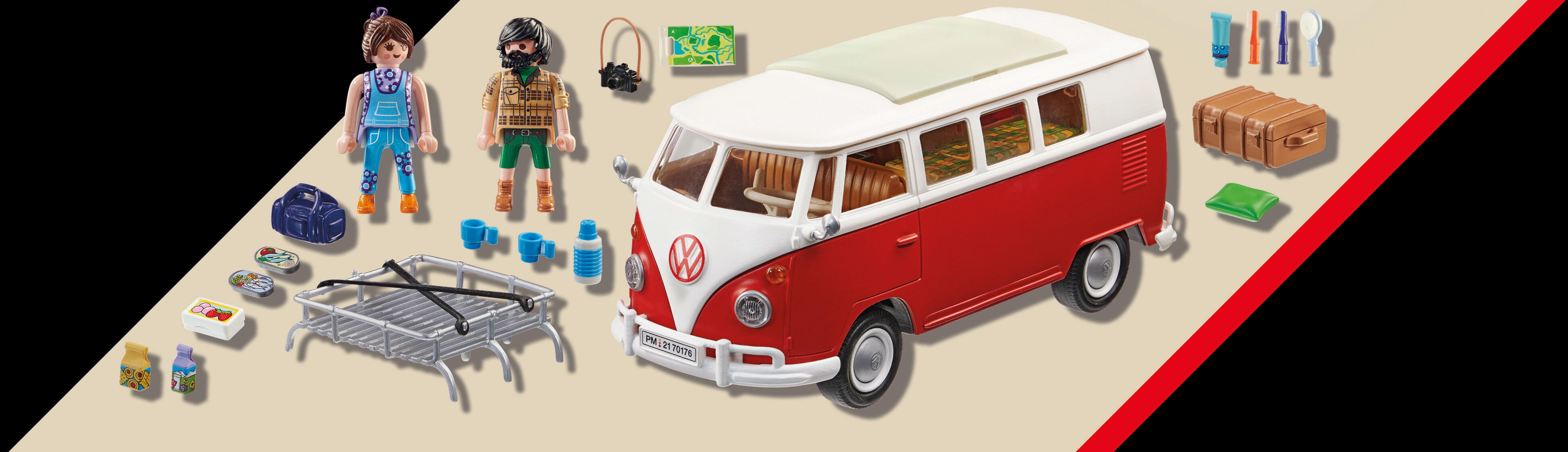 PLAYMOBIL Volkswagen T1 Camping Bus - 74 Pcs 