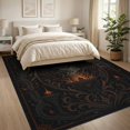 thumbnail image 3 of ODIKA 8'x10' Washable Area Rug Non-Slip Chair-Friendly Mat Orange Dark Charcoal Mystical Design Intricate Occult Motif with Celestial Symbols for Dining Room, Large Office, Lounge, 3 of 7