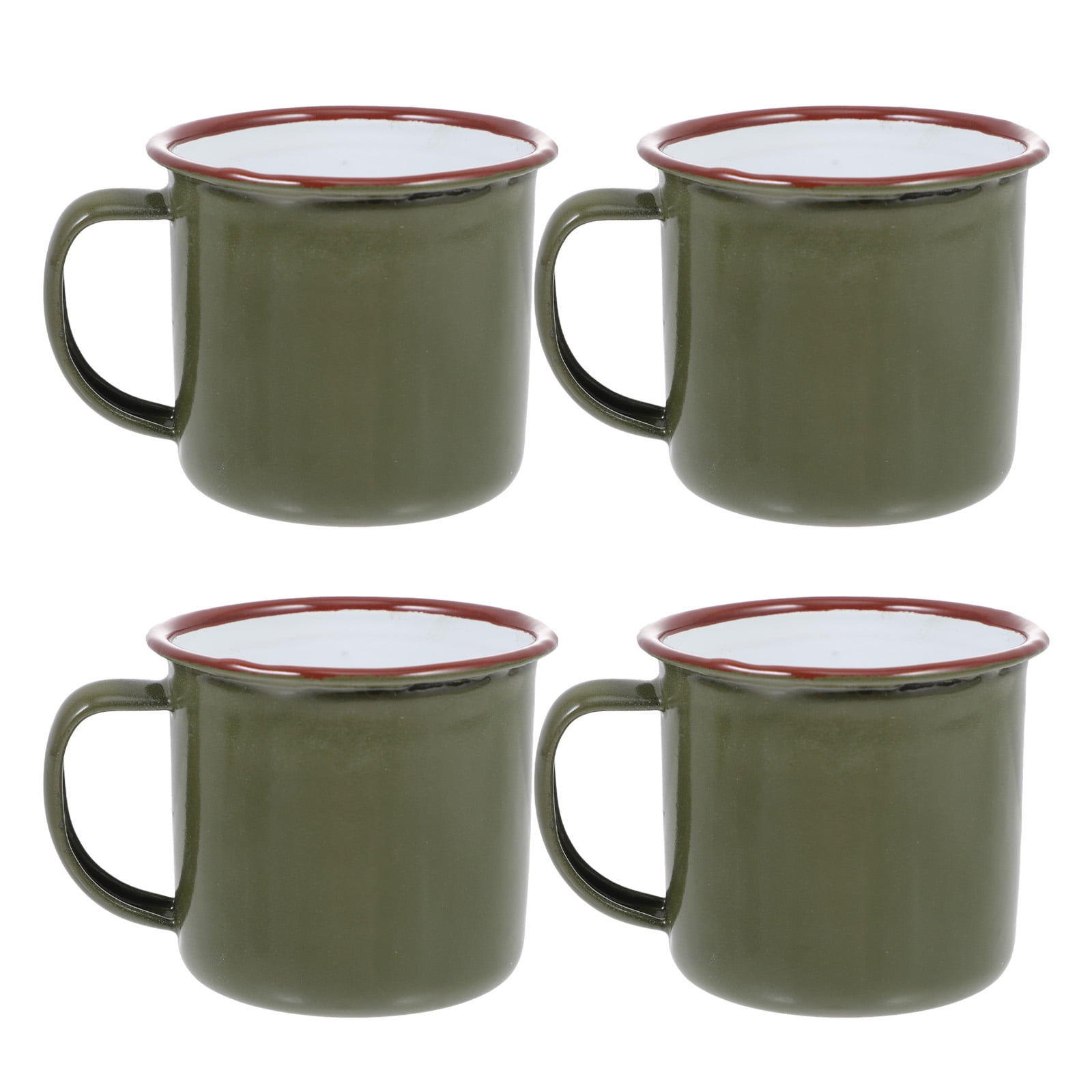 4pcs Enamel Water Mugs Portable Tea Cups Water Drinking Cups for Home