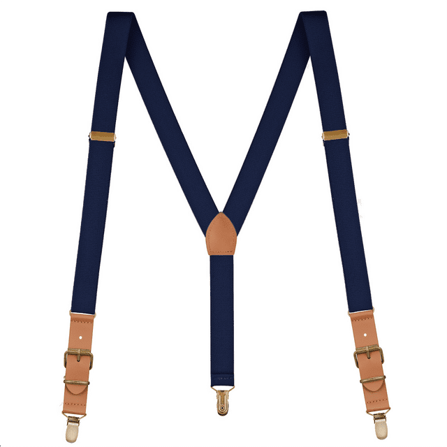 Buyless Fashion Bretelles en Cuir pour Hommes - 48 Sangles Élastiques Réglables 1 - Forme Y