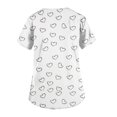 thumbnail image 3 of Garbnen Valentine Day Scrub Tops for Women Plus Size Cute Heart Print Short Sleeve Nursing Uniforms with Pocket Stretch V Neck Women Workwear S-5XL, 3 of 3