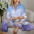 thumbnail image 6 of Daiia Lavender Fields Under Blue Sky for Women's Long-Sleeved Pajama Set – Soft & Comfortable Sleepwear Button-Up Pajamas Cozy Lounge Wear-Large, 6 of 7