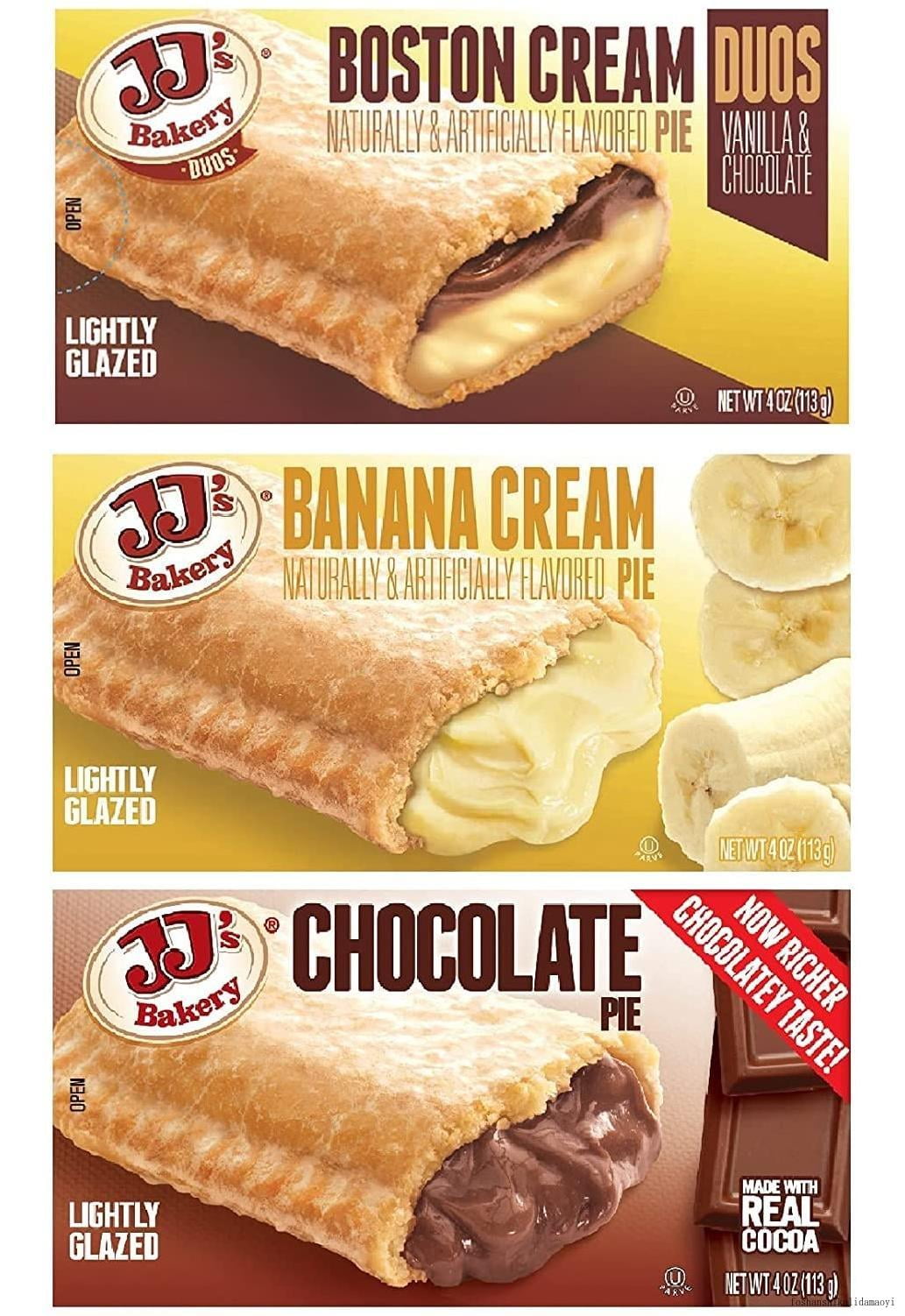  JJ's Bakery Pies Variety Pack (Boston Cream / Chocolate / Banana