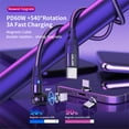 thumbnail image 3 of YKHSG PD 60W 3A Fast Charging Magnetic Cable 540° Rotate Micro USB Type C Cable for iPhone for Samsung for Xiaomi Huawei Data Wire Cord (Purple for Micro,1m), 3 of 7