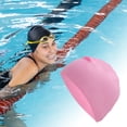thumbnail image 2 of Unique Bargains 1 Pc Waterproof Solid Color Swim Cap for Women Bright Pink, 2 of 6