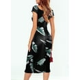 thumbnail image 3 of HOTAPEI Womens Dresses Off The Shoulder Evening Dress High Slit Dress Floral Print Dress Sexy Bodycon Dress Ruched Midi Dress, 3 of 5