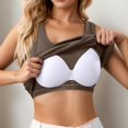 thumbnail image 2 of Public Tank Top with Built in Bra for Women Plus Size Trendy Summer Sleeveless Crew Neck Ribbed Tops Casual Basic Slim Fit Workout T Shirts Brown M, 2 of 6