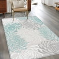 thumbnail image 3 of Aqua White Area Rug 3x5 FT, Non Slip Entryway Bedside Carpet, Abstract Grey Chrysanthemum Flower Floral Washable Soft Floor Carpet Indoor Mat Non-Shedding Throw Rug for Dorm Kitchen Home Office, 3 of 9