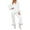 White@GC@, variant on CONZONE Pajamas for Women Set 2 Peice Pjs Set for Women Solid Color Long Sleeve Feather Trim Sleepwear Tops Pants Warm Cozy Sleepwear Loungewear Sets