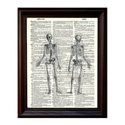 Human Skeleton - Dictionary Art Print Printed On Authentic Vintage Dictionary Book Page - 8 x 10.5