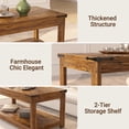 thumbnail image 7 of Aheaplus 43.3" Farmhouse Coffee Table with Storage Shelf, Rustic Wood Center Table for Living Room,Rustic Brown, 7 of 7