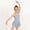Blue#1, variant on Girls Solid Color Sleeveless Strap Mesh Ballet Dress Kids Dance Practice and Recitals V-Neck Leotard with Tulle Skirt