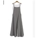 thumbnail image 1 of Pantalones de tirantes anchos y cintura alta para primavera y verano para mujer, mono holgado informal adelgazante de color sólido con tirantes simples, 1 of 5