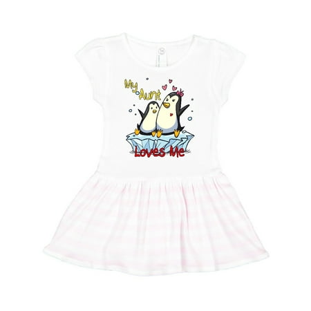 

Inktastic My Aunt Loves Me Penguin Gift Toddler Girl Dress