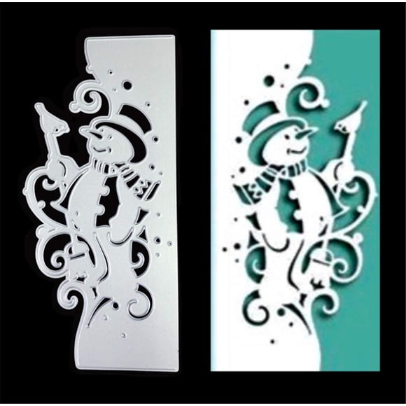 Matrices de corte metálicas Annchaos muñeco de nieve de encaje 16 x 8 cm