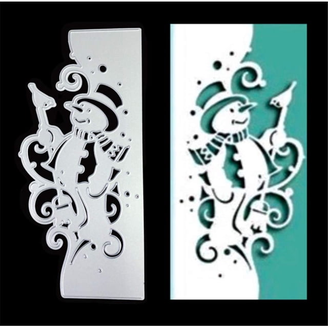 Matrices de corte metálicas Annchaos muñeco de nieve de encaje 16 x 8 cm
