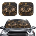 thumbnail image 2 of Bingfone Mystical Golden Eye Windshield Sun Shade 2-Piece Foldable Car Front Window Sunshade for Most Sedans SUV Truck - Large, 2 of 7