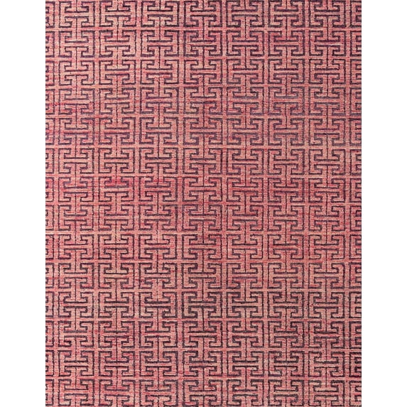 Ahgly Company Indoor Rectangle Abstract Brown Red Abstract Area Rugs, 8' x 12'