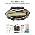 thumbnail image 4 of Tote Bag for Women - Playful Halloween Ghosts Pattern Shoulder Bag - Large Utility Work Duffle Bag with Zipper Handbag for Travel, Work, Sprots, 4 of 5