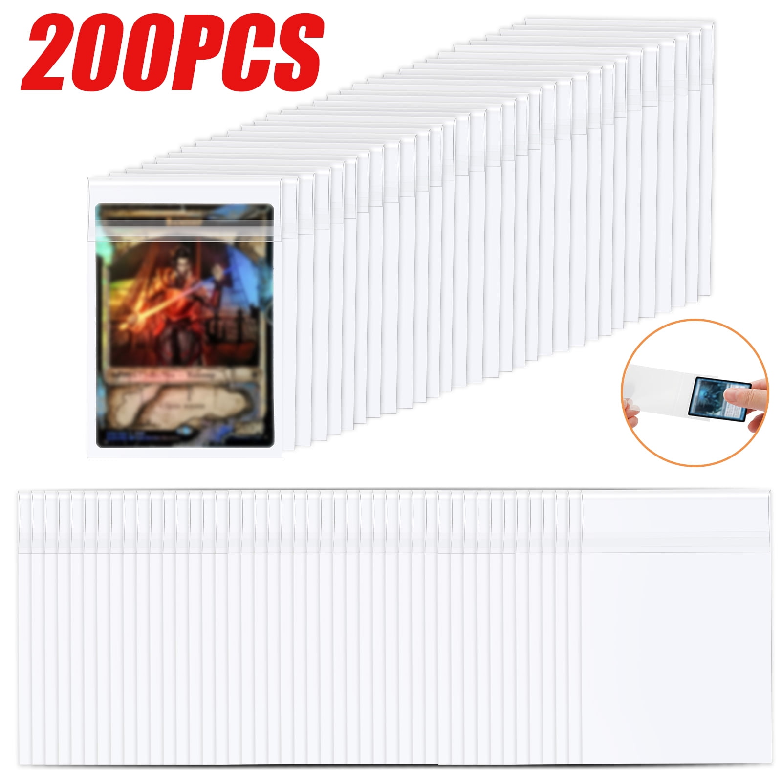 Tsv Card Sleeve Holder Transparent Game Card Trading Card Protector Sleeve Game Card Collection Holder Sleeve Baseball Card Pokemon Sleeve Holder Ultra Clear And Easy To Shuffle Walmart Com