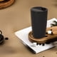 thumbnail image 5 of Taza térmica de viaje con tapa - Vaso portátil de acero inoxidable de 16 oz, diseño antiderrames para bebidas frías y calientes, color negro/gris/beige, 5 of 6