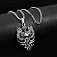 thumbnail image 3 of Stainless Steel Pirate Skull Lotus Dragon Pendant Necklace, 3 of 3