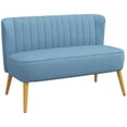 thumbnail image 1 of HOMCOM Causeuse 46 Pouces Rembourrée, Canapé 2 Places avec Pattes en Bois, Bleu, 1 of 10