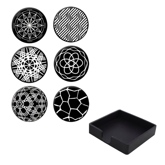 Organisateur de Table 6 Pcs, Coasters pour Boissons, Coasters Ronds Bleus en Silicone avec Support, Coaster Résistant à la Chaleur pour Tasses pour Extérieur, Intérieur, Table Basse, Cuisine, Bureau, Bar, Protection de Table, B