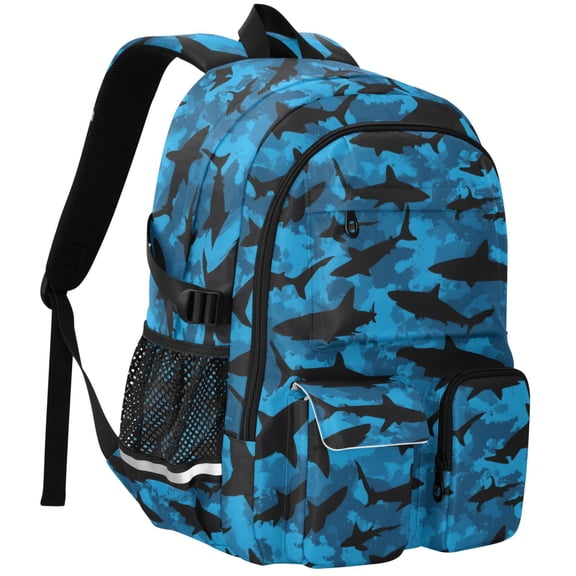 ALAZA Shark Silhouette-s1 Print Student Backpack School Bookbag Large Laptop Daypack Travel Bag