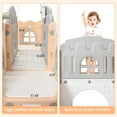 thumbnail image 6 of 8 in 1 Toddler Slide Indoor Playground, Indoor Slide Toddler Playset for Toddlers 4+, Kids Outdoor Playground with Basketball Hoop, Climber, Crawling Tunnel, Telescope, Toy Storage(Pink+Grey), 6 of 9