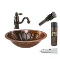 thumbnail image 1 of Premier Copper Products BSP3-LO19FSBDB Oval Sunburst Under Counter Sink with Vessel Faucet, 1 of 4