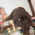 thumbnail image 4 of Elegant Brown Pearl Hair Clip - Stylish French Barrette for Women for Updos Hair Accessories, 4 of 6