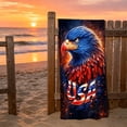 thumbnail image 6 of Boovnll American Flag Beach Towel Red White Blue Stars Stripe Microfiber Beach Towels, Absorbent Quick Dry Sand Free Beach Towel for Beach Yoga Pool Beach Towels Oversized, 31x63", 6 of 6