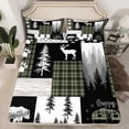 thumbnail image 2 of Homewish Safari Bear Silhouette Full Size Sheets,Rustic Plant Pine Tree Bed Sheets,Gray Black Sheet Sets For Girl Boys,Luxury Bedroom Decor,4 Pieces, 2 of 7