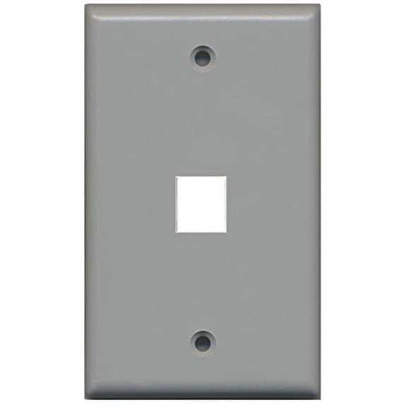 RiteAV Blank Wall Plate for Keystone Jacks - Stainless Steel 1 Gang 1 Port