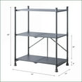 thumbnail image 2 of Industrial 3-Tier Foldable Console Table, Sandy Black & Dark Bronze | Black,Bronze | Metal, 2 of 8