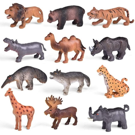 12 PCS Filled Easter Eeggs with Animals Easter Basket Stuffers Bulk Prefilled Easter Eggs with Small Toys Inside Party Favors for Kids Toddler Boys and Girls F-547