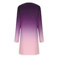 thumbnail image 5 of Annhoo Mini Dresses for Women Fall Casual Long Sleeve Round Neck Silt Dress Fashion Gradient Colour Dress, 5 of 7