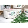 thumbnail image 3 of Microwavable Ceramic Noodle Bowl with Handle and Seal Fine Porcelain Green Leaf Design, 3 of 11